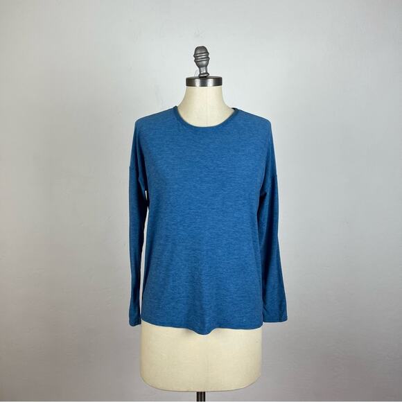 Beyond Yoga Blue Heather Tie Back Long Sleeve - Picture 1 of 6